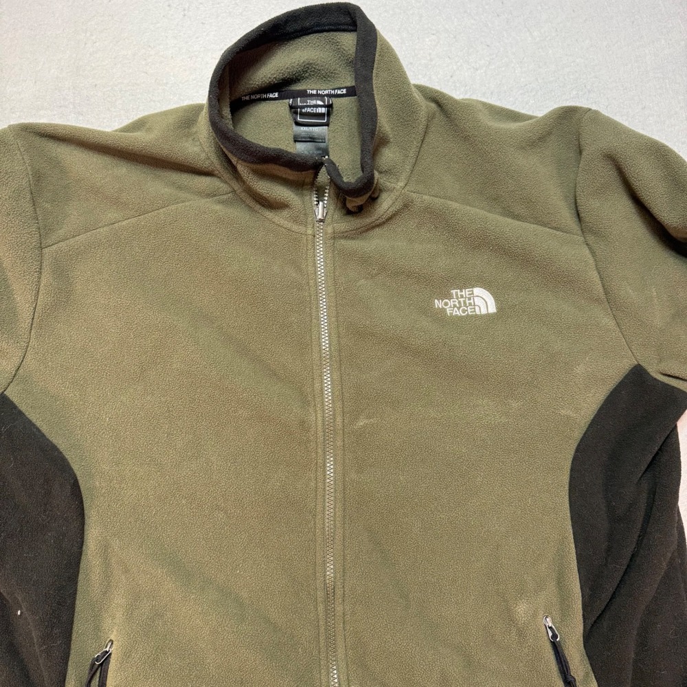 The North Face Fleece Jacket Full Zip Olive Green Outdoors XXL
